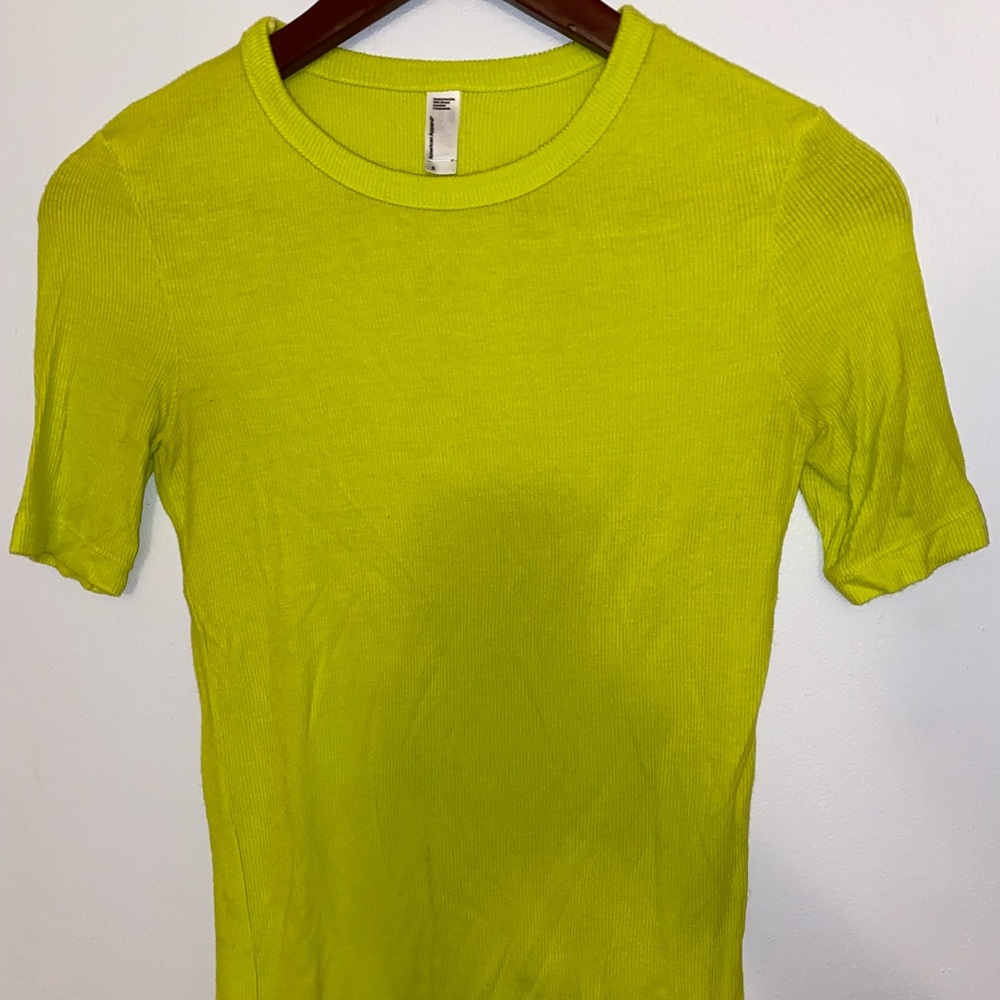 American Apparel Lime Green Fitted T Shirt